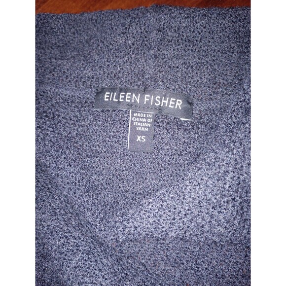 Eileen Fisher 100% Italian Wool Lightweight Charcoal Gray Open Front Cardigan XS - Picture 7 of 8